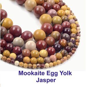 Natural Mookaite Egg Yolk Jasper Gemstone Beads
